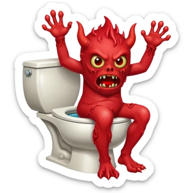 a monster demon coming out of the toilet sticker