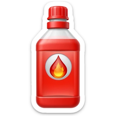 Red engine coolant liquid sticker