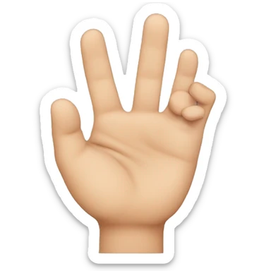 A hand with only middle and index finger being held up sticker
