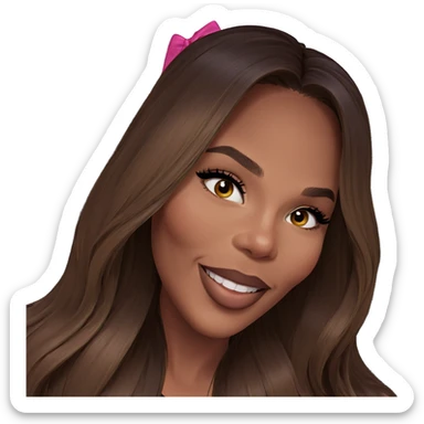 smiling girl with long hair sticker