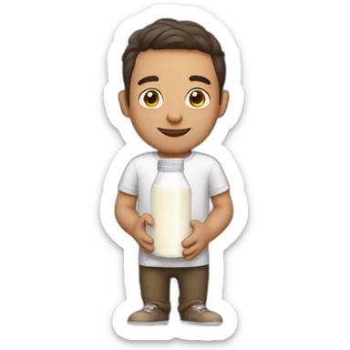 a guy with some milk sticker
