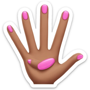 Pink nails  emoji five fingers sticker