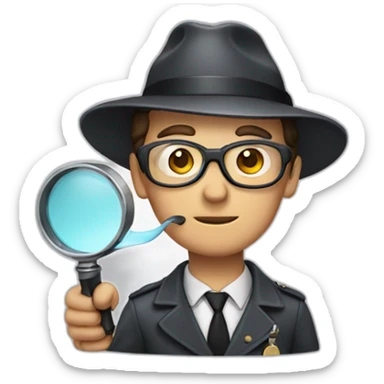 Detective with search glass sticker