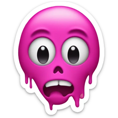 Hot pink ghost face sticker