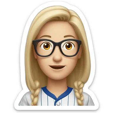 Mom Mets fan with glasses sticker