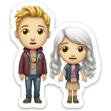 White boy with crazy clothes loving a girl extremely hard  sticker