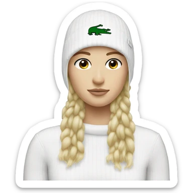 Lacoste black balaclava white girl sticker