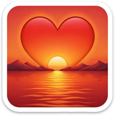 Sunset heart sticker