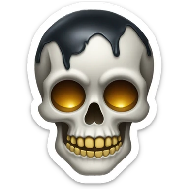 classic skull emoji with a tear drop sticker