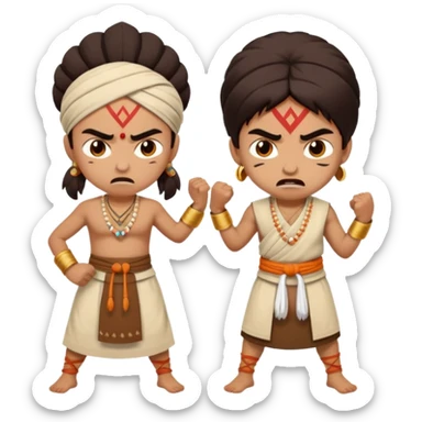 brother and sister fighting indian culture sticker