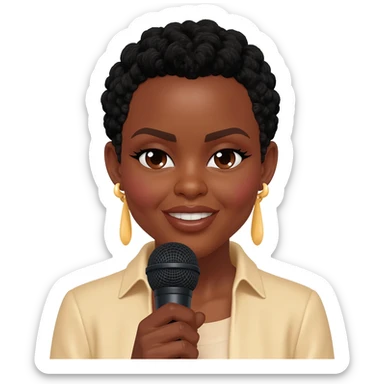 Gonemili Grace chante avec un micro en main sticker