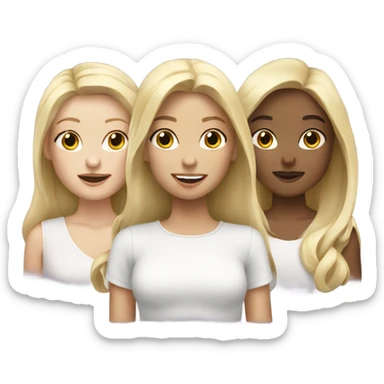 three blonde girls with small white bag  sticker