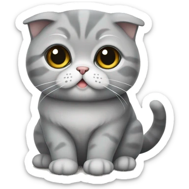 Gray Scottish fold sitting  sticker