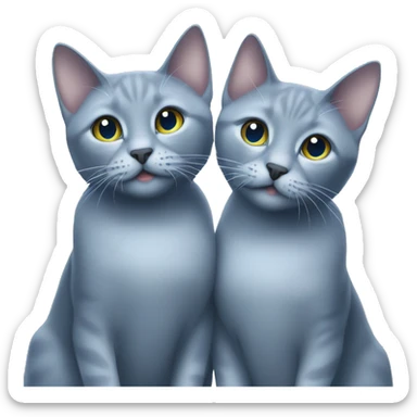 Two Russian Blue cats in snowflake  sticker
