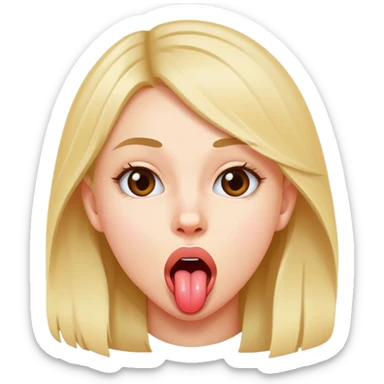 teen girl sticking out her tongue sticker