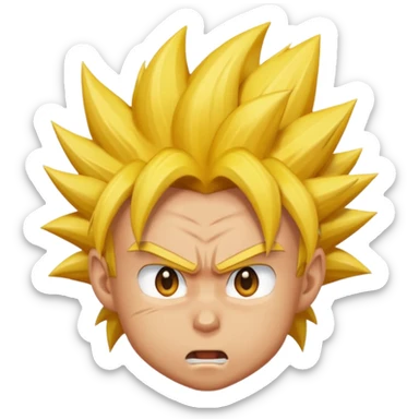 A super Saiyan Goku head emoji sticker