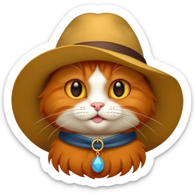 Chat qui porter pun chapeau sticker