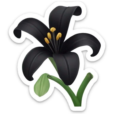 Black lily flower sticker