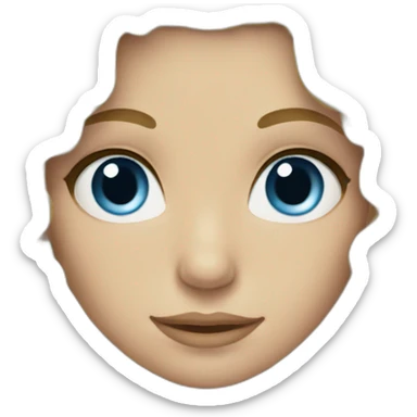 Blue eyed blonde with long curly hair sticker