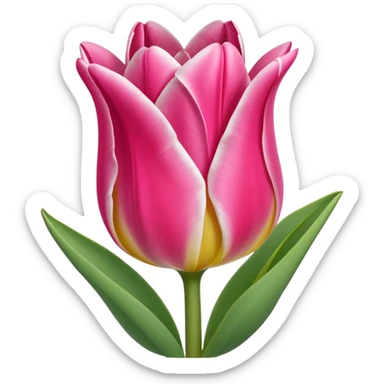 Oveja linda con un tulipán rosa sticker