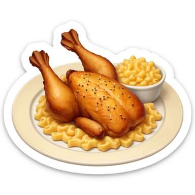 baked chicken with mac and cheese on the side sticker