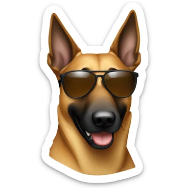 Belgian malinois with sunglasses  sticker