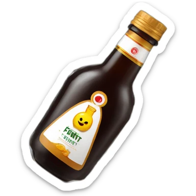 Fernet in a half cut plastic bottle  sticker