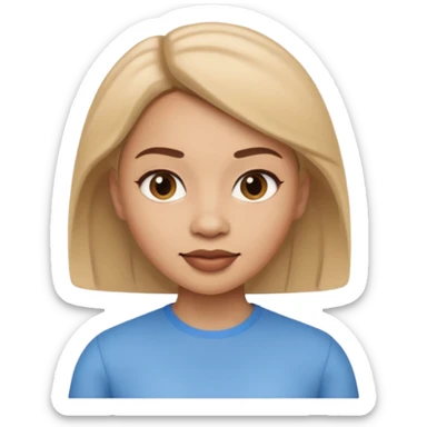 memoji style woman, light skin tone sticker