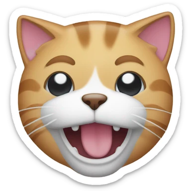 Cat face slap sticker