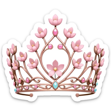 Cute beautiful pastel Sakura tiara  sticker