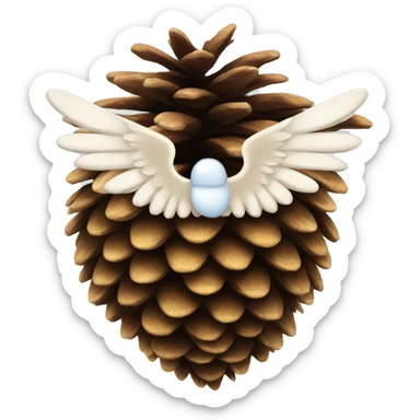 Pinecone with angel wings sticker