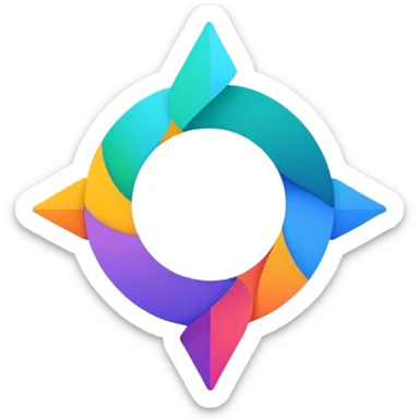 abstract colorful logo inspired by Google's Gemini AI, no text sticker