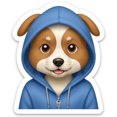 Dog wearing hoodie sticker