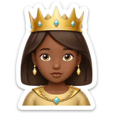 royal girl chid with dark skin sticker