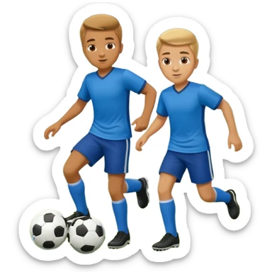 two brothers playings soccer in a park
 sticker