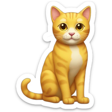 Yellow cat sticker