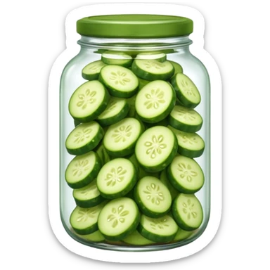 Pickled cucumbers in jar sticker