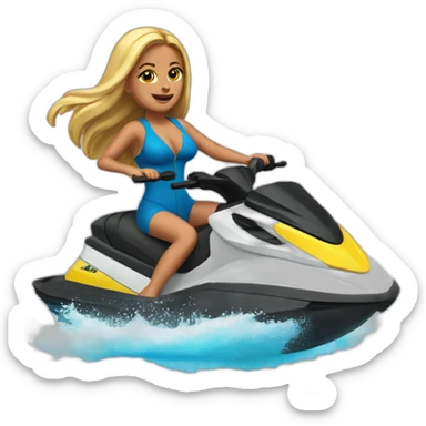 twin bitches hopping off a jetski sticker