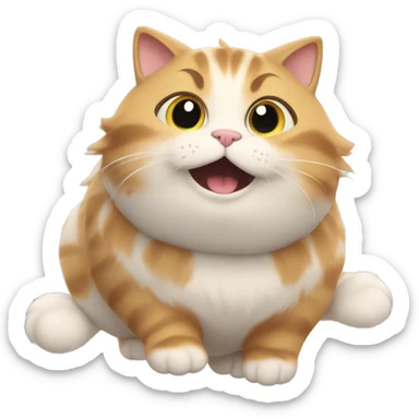 Furry cat which is really fat that is flying like an angel sticker