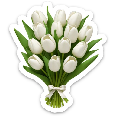white tulip bouquet  sticker