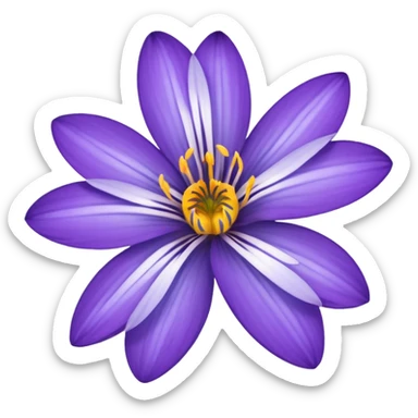Blue eyed grass flower emoji sticker