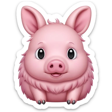 a mix of a pig and a rabbit. sticker