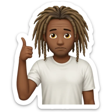 Thumbs down black skinned guys with dreads with his thumbs pointing down sticker