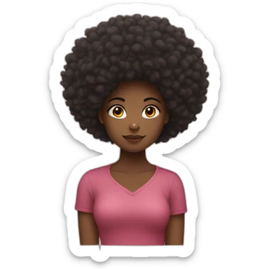 An Afro girl with a fallen afro sticker