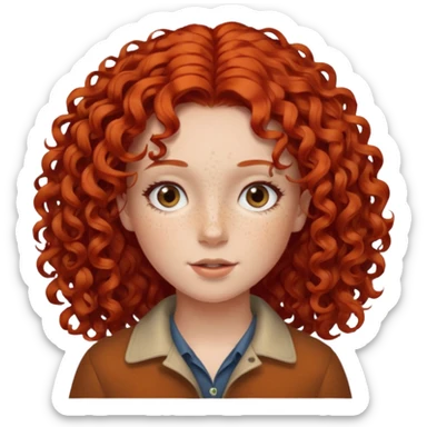 kıvırcık kızıl saçlı kız sticker