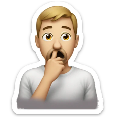 someone holding their nose from bad smell sticker