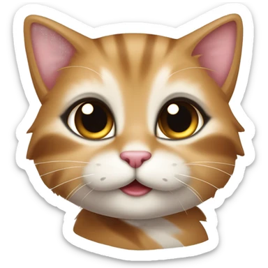 Mooie bruine meisjes kitten met lange wimpers sticker