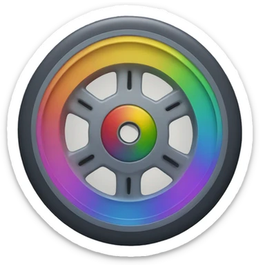 a wheel with ten colours sticker
