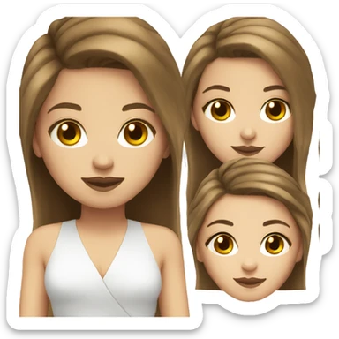 White Girl spa Brown hair sticker