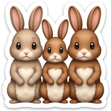 family of baby bunnies in line sticker